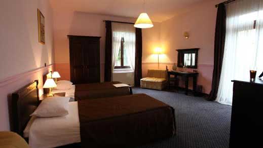 Double hotel room with two single beds
