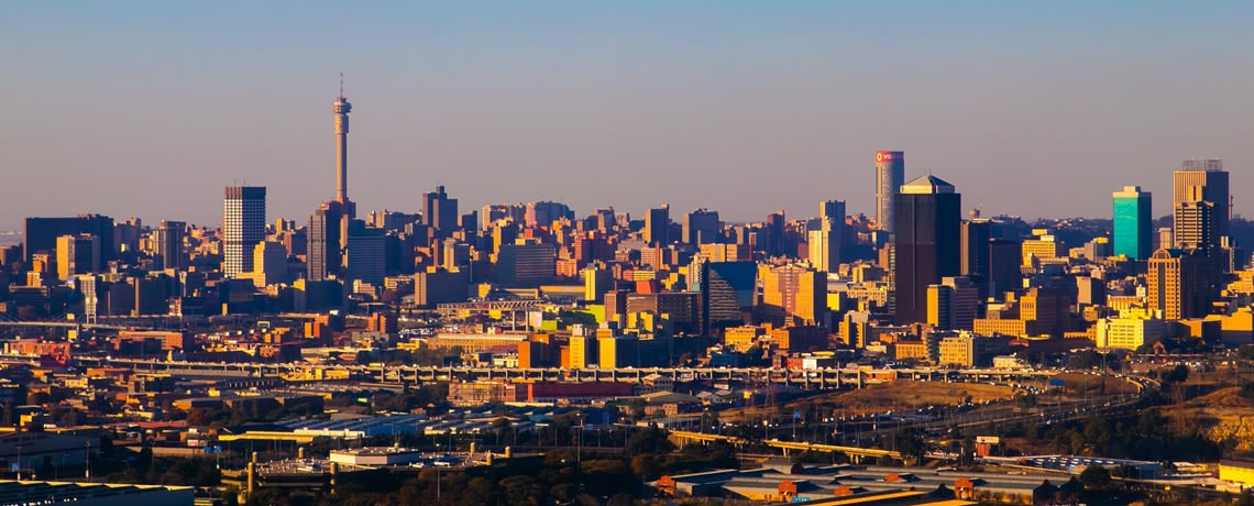 Panoramablick auf die Skyline von Johannesburg