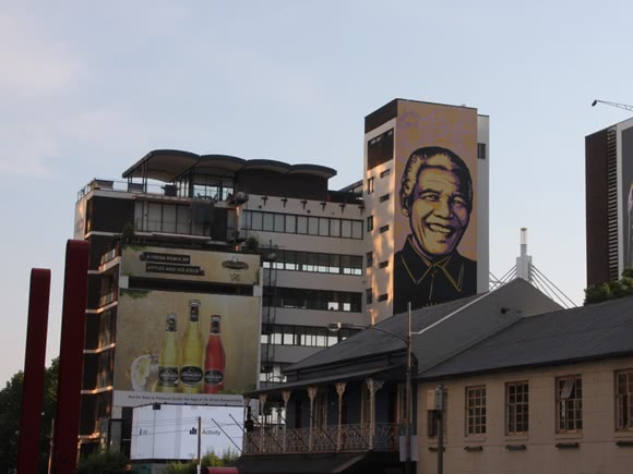 Nelson Mandela street art in Johannesburg