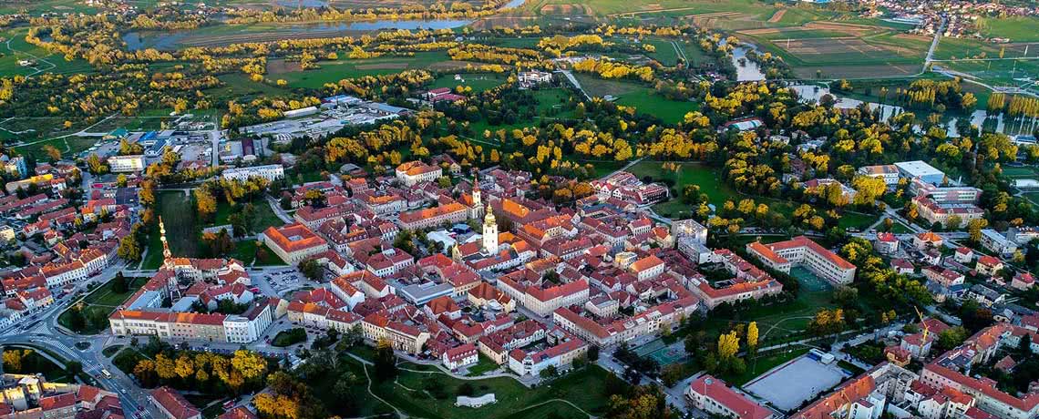 Aerial view of Karlovac town
