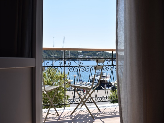 Balcony of a hotel room at the Meltemi Boutique Hotel in Skiathos